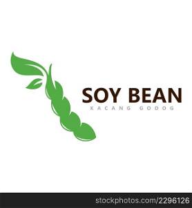 Soybean Logo vector template design. Healthy Food simple vector illustration
