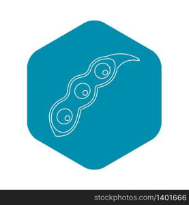 Soybean pod icon. Outline illustration of soybean pod vector icon for web. Soybean pod icon, outline style