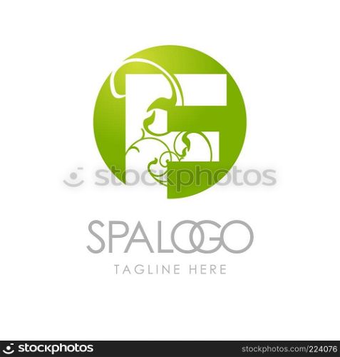 Spa Alphabetical logo design with light background vector