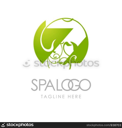 Spa Alphabetical logo design with light background vector