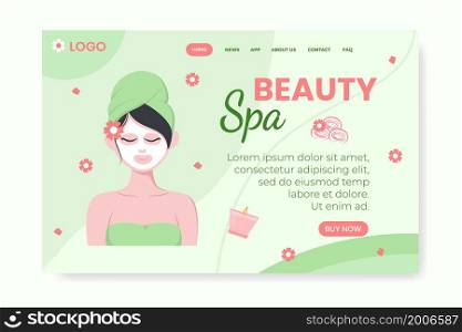 Spa and Massage Landing Page Editable of Square Background Illustration Suitable for Social media, Feed, Card, Greetings, Print and Web Internet Ads