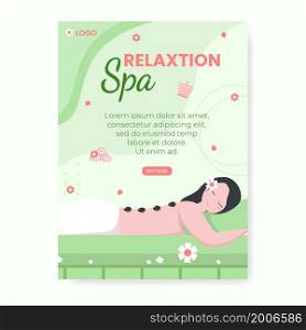 Spa and Massage Poster Editable of Square Background Illustration Suitable for Social media, Feed, Card, Greetings, Print and Web Internet Ads