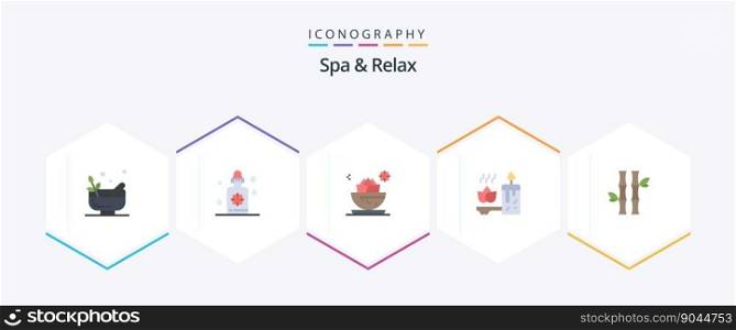 Spa And Relax 25 Flat icon pack including forest. spa. local. relaxation. aromatherapy