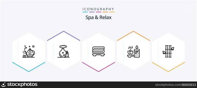 Spa And Relax 25 Line icon pack including spa. candle . spa. aromatherapy . wellness