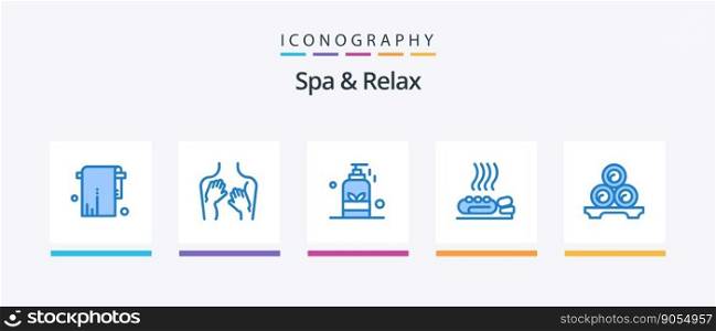 Spa And Relax Blue 5 Icon Pack Including medicine. health. woman. care. spa. Creative Icons Design
