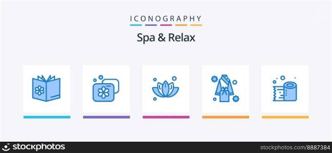 Spa And Relax Blue 5 Icon Pack Including spa. robe. spa. hotel. tree. Creative Icons Design