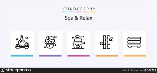 Spa And Relax Line 5 Icon Pack Including cosmetics. bathroom. spa. spa. water. Creative Icons Design