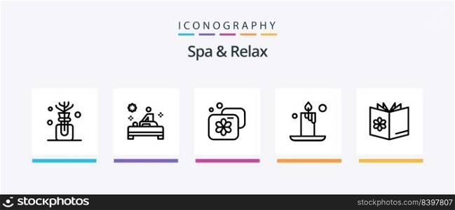 Spa And Relax Line 5 Icon Pack Including relaxation. massage. yoga. spa. cosmetics. Creative Icons Design