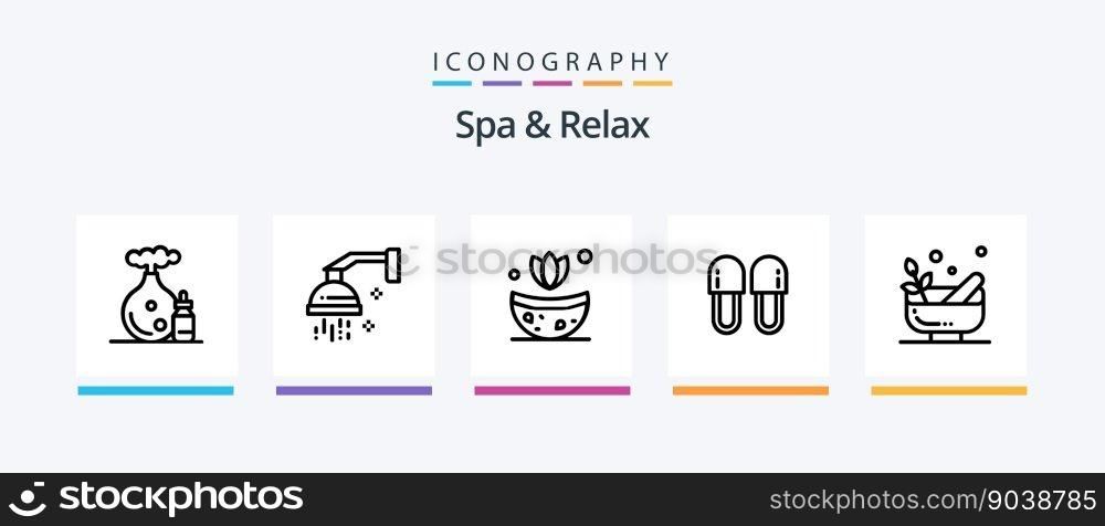Spa And Relax Line 5 Icon Pack Including stone. spa. beauty. rock. relaxation. Creative Icons Design