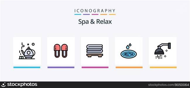 Spa And Relax Line Filled 5 Icon Pack Including forest . mask. relaxation. grooming. Creative Icons Design