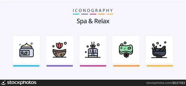 Spa And Relax Line Filled 5 Icon Pack Including spa . massage . spa. relaxation. Creative Icons Design