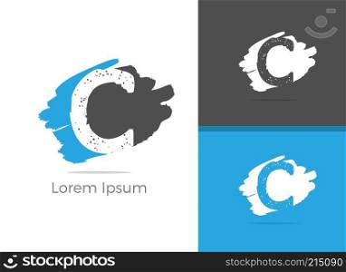 Spa and Salon C letter logo design, letter C in zen vector icon.