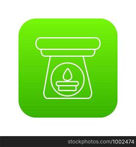 Spa aroma bottle icon green vector isolated on white background. Spa aroma bottle icon green vector