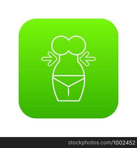 Spa body silhouette icon green vector isolated on white background. Spa body silhouette icon green vector