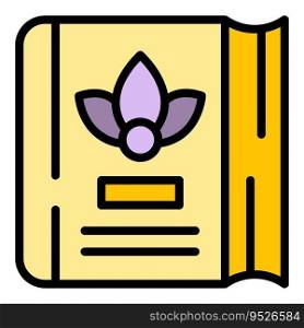 Spa book icon outline vector. Self mind. Massage soul color flat. Spa book icon vector flat
