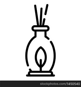 Spa candle icon. Outline spa candle vector icon for web design isolated on white background. Spa candle icon, outline style