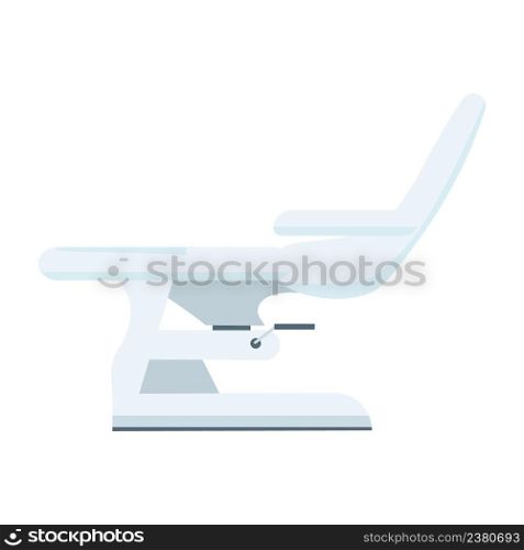 Spa chair for pedicure and manicure semi flat color vector object. Full sized item on white. Spa furniture. Salon equipment simple cartoon style illustration for web graphic design and animation. Spa chair for pedicure and manicure semi flat color vector object