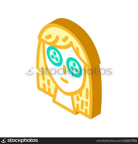 spa eye cucumbers isometric icon vector. spa eye cucumbers sign. isolated symbol illustration. spa eye cucumbers isometric icon vector illustration