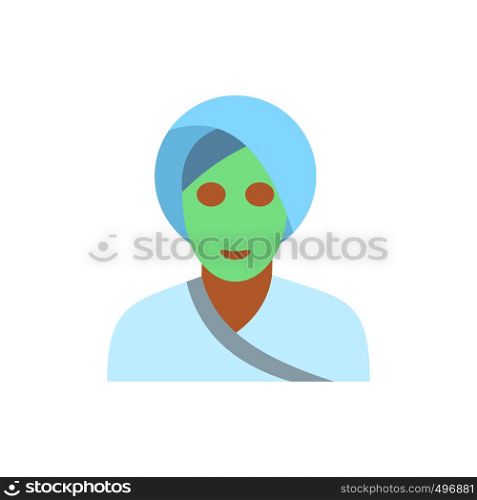 Spa facial clay mask flat icon isolated on white background. Spa facial clay mask flat icon