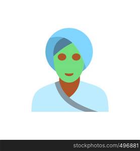 Spa facial clay mask flat icon isolated on white background. Spa facial clay mask flat icon