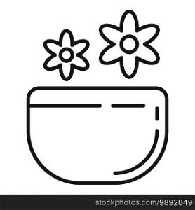 Spa flowers icon. Outline spa flowers vector icon for web design isolated on white background. Spa flowers icon, outline style
