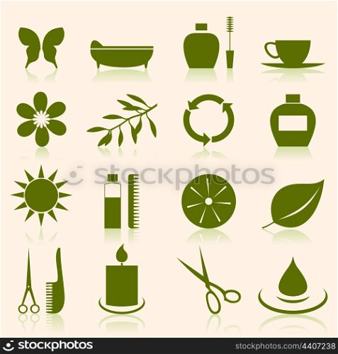 spa icon6. Set of icons on a theme spa. A vector illustration
