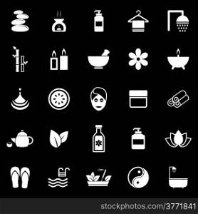 Spa icons on black background, stock vector