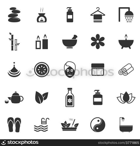 Spa icons on white background, stock vector