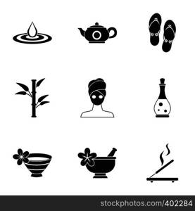 SPA icons set. Simple illustration of 9 SPA vector icons for web. SPA icons set, simple style