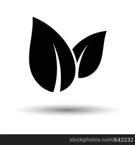 Spa Leaves Icon. Black on White Background With Shadow. Vector Illustration.