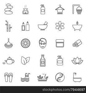 Spa line icons on white background, stock vector