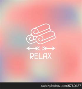 Spa relax label on abstract blurred background.. Spa relax label on blurred background