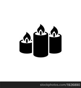 Spa Salon Candles, Aromatherapy, Aroma Candle. Flat Vector Icon illustration. Simple black symbol on white background. Spa Salon Candles Aromatherapy sign design template for web and mobile UI element
