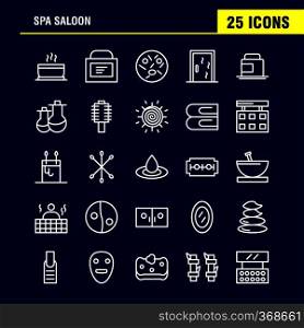 Spa Saloon Line Icon Pack For Designers And Developers. Icons Of Food, Travel, Eat, Soup, Cream, Cream Jar, Spa Vector