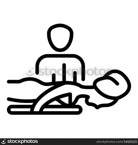Spa saloon massage icon. Outline spa saloon massage vector icon for web design isolated on white background. Spa saloon massage icon, outline style