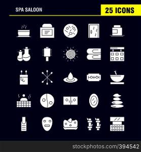 Spa Saloon Solid Glyph Icon Pack For Designers And Developers. Icons Of Food, Travel, Eat, Soup, Cream, Cream Jar, Spa Vector