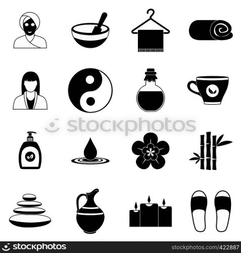 Spa simple icons set for web and mobile devices. Spa simple icons set