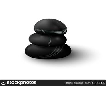 Spa stones on a white background