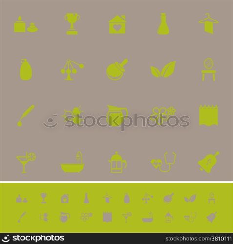 Spa treatment color icons on gray background, stock vector