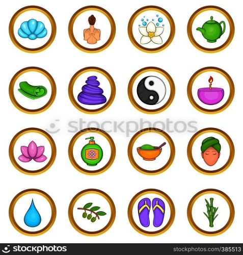 Spa vector set in cartoon style isolated on white background. Spa vector set, cartoon style