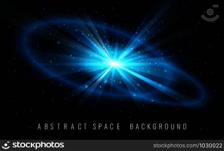 Space background with galaxy and Blast of Supernova. Vector illustration.