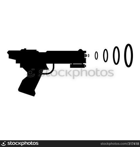 Space Blaster Children's Toy Futuristic gun Space gun shooting blaster wave icon black color vector illustration flat style simple image