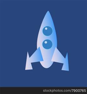 Space cartoon rocket icon on a neutral background