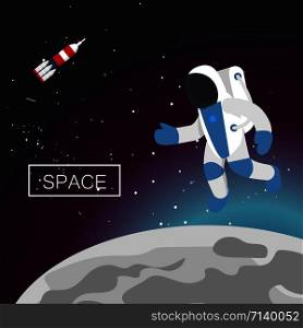 Space concept background. Flat illustration of space vector concept background for web design. Space concept background, flat style
