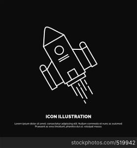 space craft, shuttle, space, rocket, launch Icon. Line vector symbol for UI and UX, website or mobile application. Vector EPS10 Abstract Template background