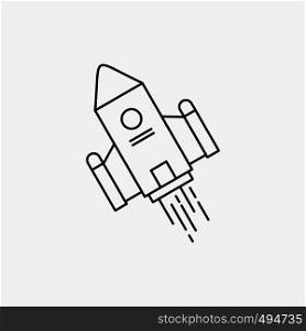 space craft, shuttle, space, rocket, launch Line Icon. Vector isolated illustration. Vector EPS10 Abstract Template background