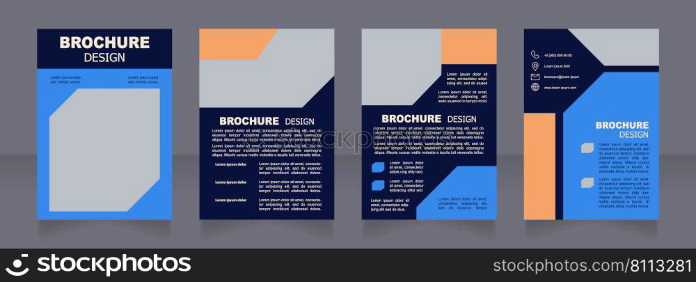 Space discovery and cosmos technology increase blank brochure design. Template set with copy space for text. Premade corporate reports collection. Editable 4 paper pages. Arial font used. Space discovery and cosmos technology increase blank brochure design