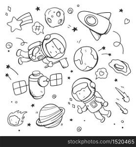 Space elements Vector illustration. Drawing design concept