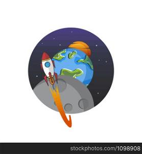 space exploration shuttle ship logo icon sign vector art. space exploration shuttle ship logo icon sign vector