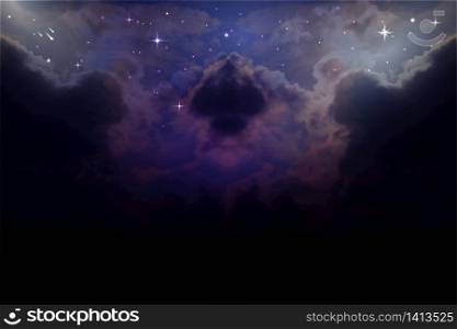 Space galaxy background with shining stars and nebula, Vector cosmos with colorful milky way, Galaxy at starry night, Vector illustration